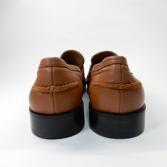 ATP ATELIER Airola Penny LOAFERS Flats 6 Brandy Brown Nappa Leather NEW $590 - Picture 6 of 15